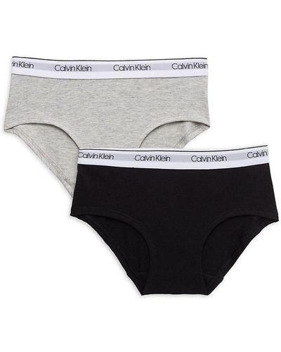 Calvin Klein Girl's 2-pack Logo Hipster Briefs - White