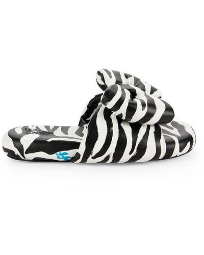 Off-White c/o Virgil Abloh Zebra Extra Padded Leather Platform Sandals - Black