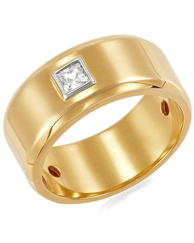Saks Fifth Avenue Saks Fifth Avenue 14k Yellow Gold & 0.25 Tcw Lab Grown Diamond Wide Band Ring - Metallic
