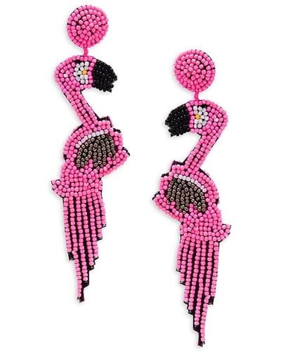 Kenneth Jay Lane Flamingo Drop Earrings - Pink