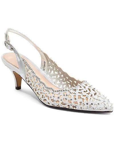 Lady Couture Jewel Laser-Cut Slingback Pumps - Gray