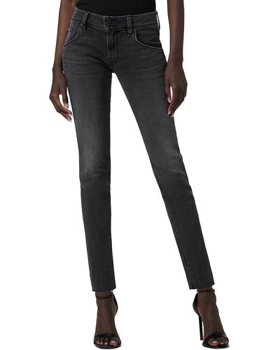Hudson Jeans Collin Mid Rise Skinny Ankle Jeans - Black
