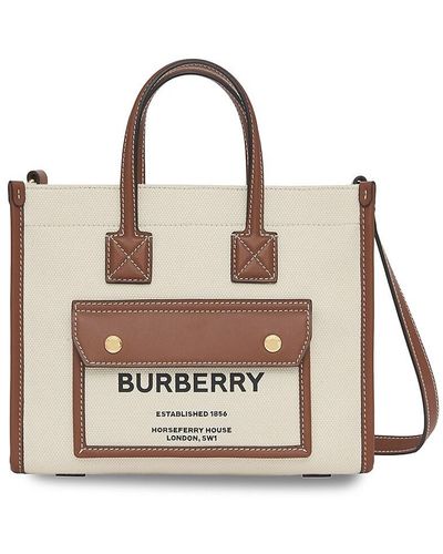 Burberry Mini Freya Tote - Natural