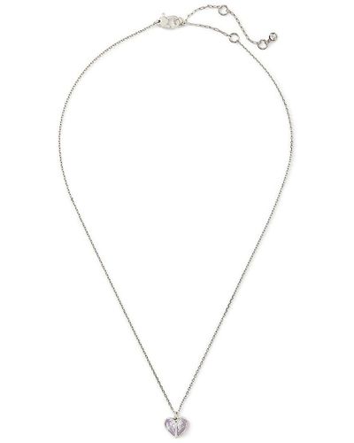 Kate Spade Silvertone & Cubic Zirconia Heart Pendant Necklace - White