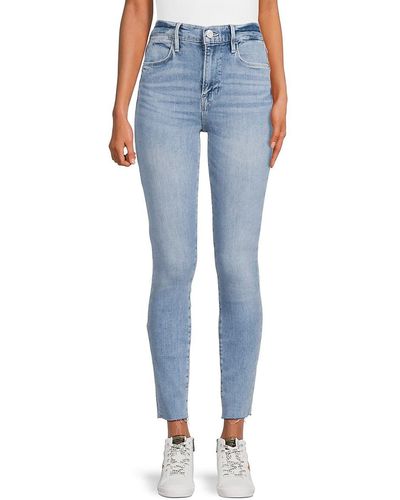 FRAME Le High Raw Edge Skinny Jeans - Blue