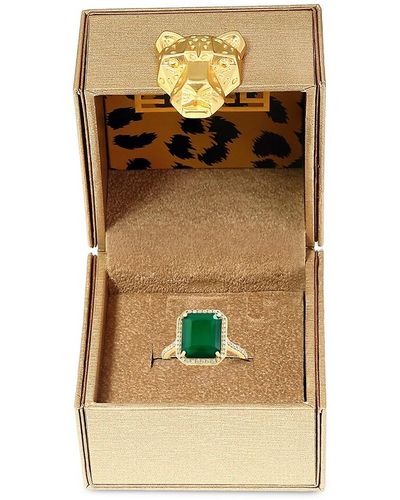 Effy Radiant Value 14k Yellow Gold, Onyx & Diamond Ring - Green