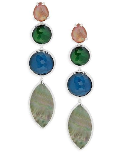Ippolita Sterling & Multi Stone Drop Earrings - Green