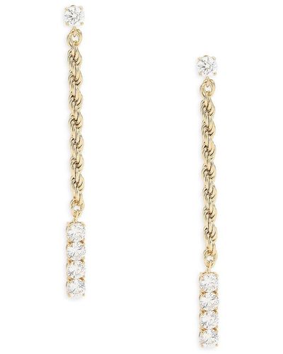 Adriana Orsini 18k Goldplated Sterling Silver & Cubic Zirconia Twist Rope Earrings - White