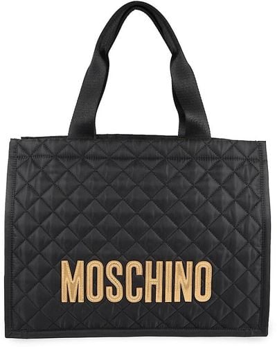 Moschino Quilted Logo Tote - Black