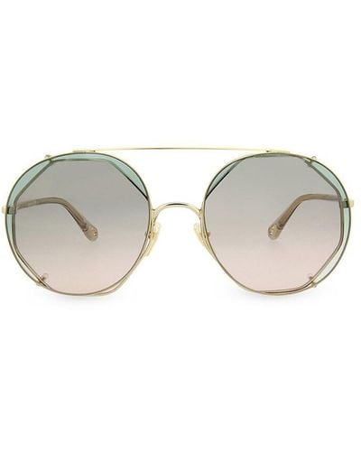 Chloé 57Mm Round Sunglasses - Metallic
