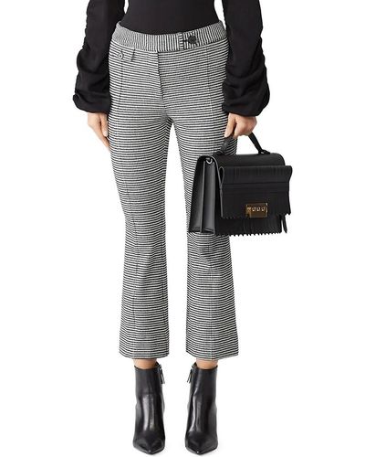 10 Crosby Derek Lam Patterned Flannel Flared Cropped Trousers - Grey