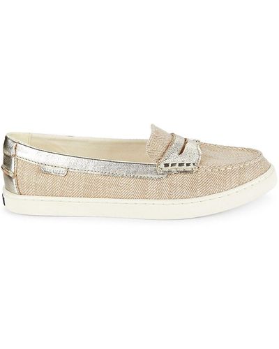 Cole Haan Nantucket Textured Penny Loafers - White