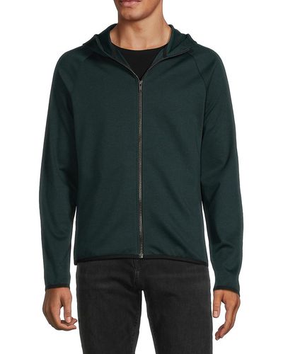 Theory Relay Solid Zip Up Hoodie - Green