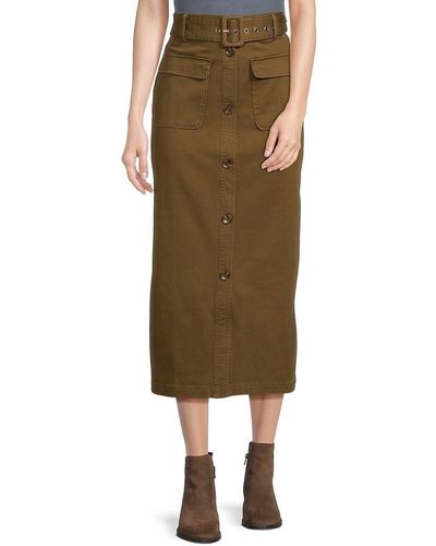 Solid & Striped The Harper Maxi Cargo Skirt - Green
