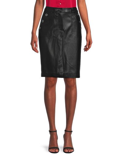 Tommy Hilfiger Solid Mini Straight Skirt - Black