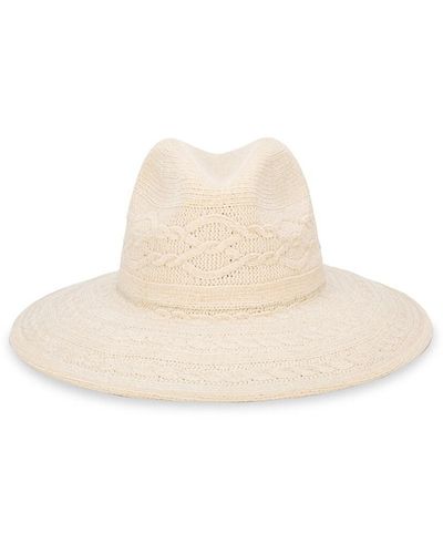 San Diego Hat Nellie Cable Knit Fedora Hat - Natural