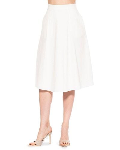 Alexia Admor Mabel Floral A Line Midi Skirt - White