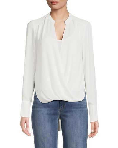 BCBGMAXAZRIA Jaclyn Surplice High Low Blouse - Red