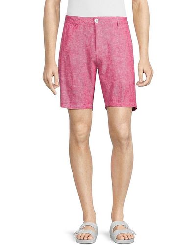 Saks Fifth Avenue Linen Blend Bermuda Shorts - Pink