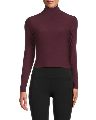 Commando Butter High Neck Cropped Top - Purple