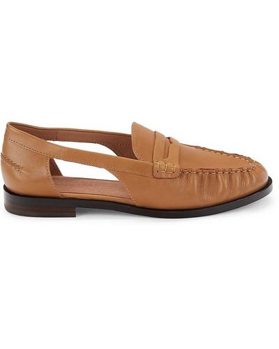 Madewell Brooke Cut Out Leather Loafers - Brown