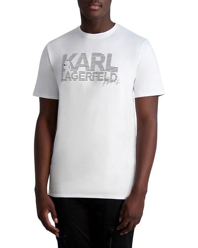 Karl Lagerfeld Logo Pima Cotton Tee - White