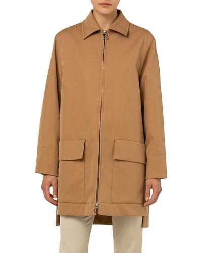 Akris High-low Coat - Brown