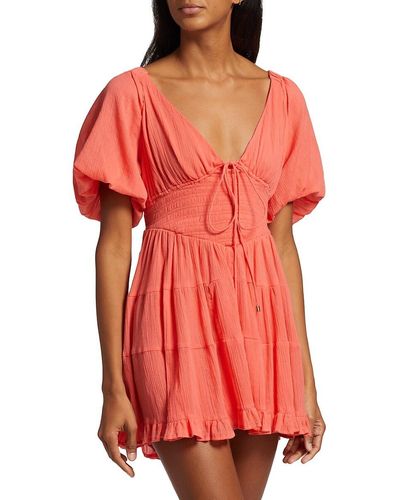 Free People Perfect Day Cotton Tiered Minidress