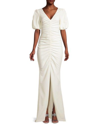 Black Halo Eve By Laurel Berman Remus Ruched Column Gown - Natural