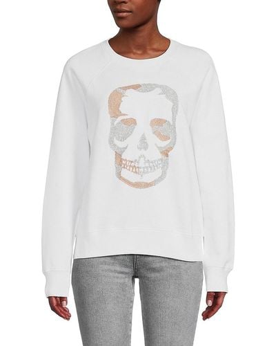 Zadig & Voltaire Camo Skull Crewneck Sweatshirt - White