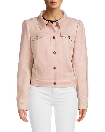 Tommy Hilfiger Solid Button Front Jacket - Multicolor