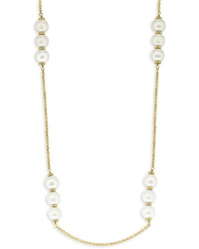 Effy 18k Goldplated Sterling Silver & 7mm Freshwater Pearl Necklace - White