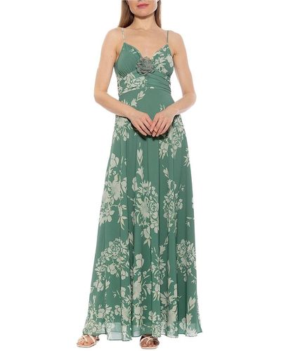 Alexia Admor Layla Flower Maxi Dress - Green