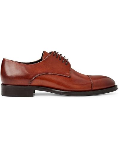 Bruno Magli Ciro Cap Toe Leather Derby Shoes - Brown