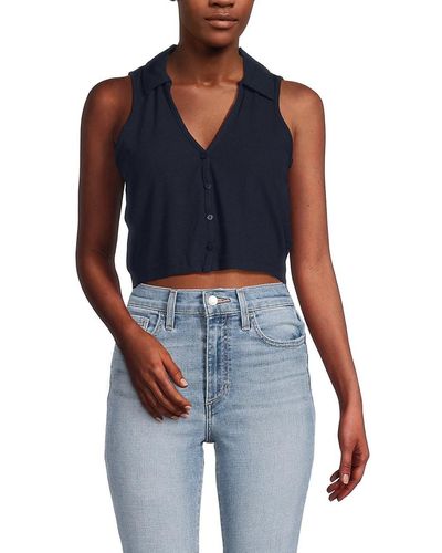 Vero Moda Emma Sleeveless Crop Top - Blue