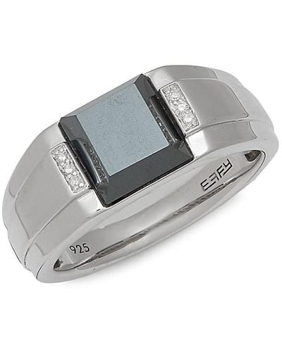 Effy Sterling Silver & Diamond Ring - Metallic