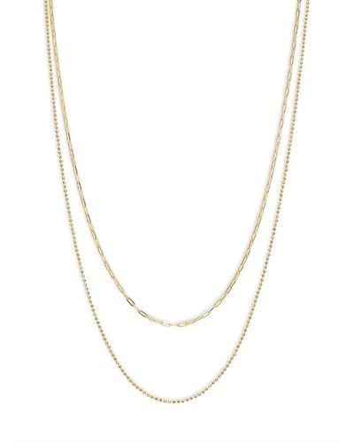 Argento Vivo 18k Yellow Goldplated Sterling Silver Layered Chain Necklace - White