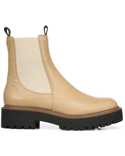 Sam Edelman Laguna Lug-sole Leather Combat Boots - Natural