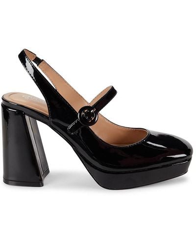 Charles David Nuri Block Heel Court Shoes - Black