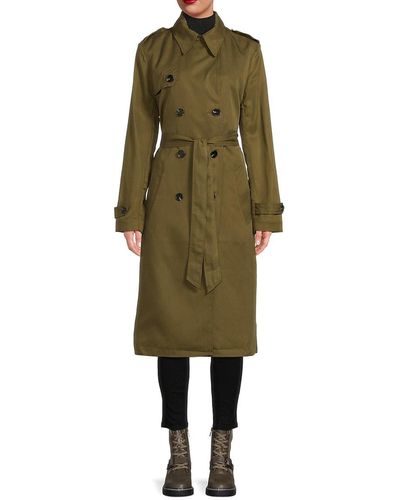 Zadig & Voltaire Parisienne Belted Double Breasted Coat - Green