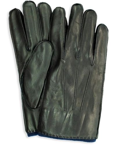 Portolano Cashmere-lined Leather Gloves - Green