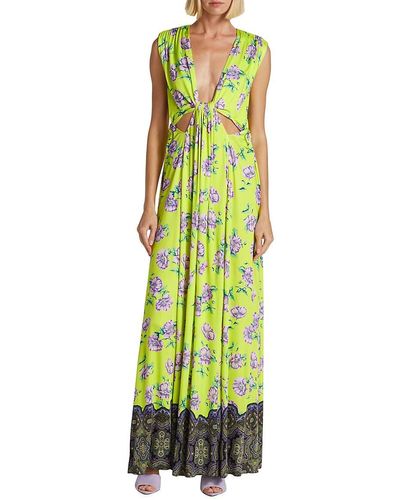 Etro Floral Cutout Gown - Green