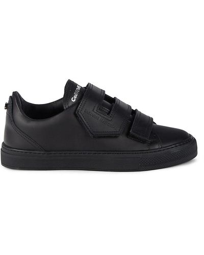 CoSTUME NATIONAL Logo Leather Sneakers - Black