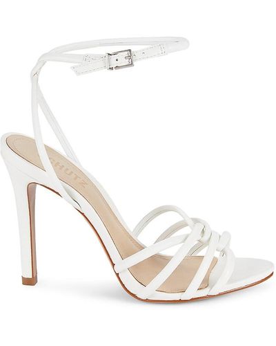 SCHUTZ SHOES Giana Leather Strappy Sandals - White