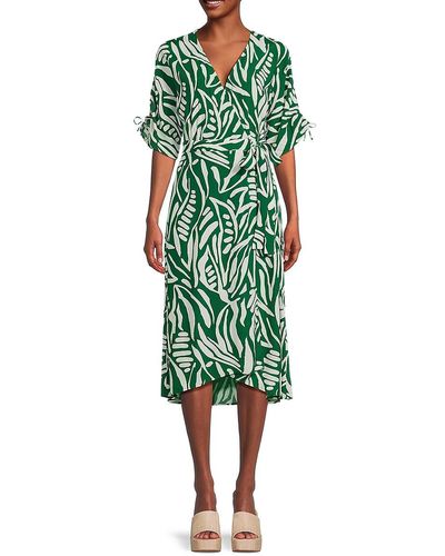 Ba&sh Botanical Wrap Dress - Green