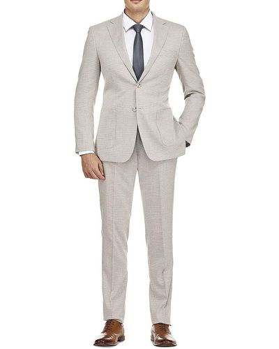 English Laundry Slim Fit Check Suit - Grey