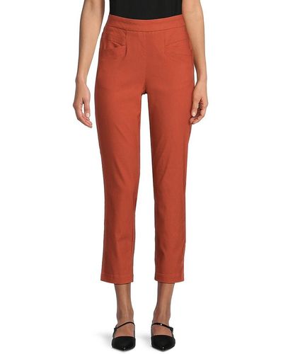 Nanette Lepore Flat Front Ankle Trousers - Red