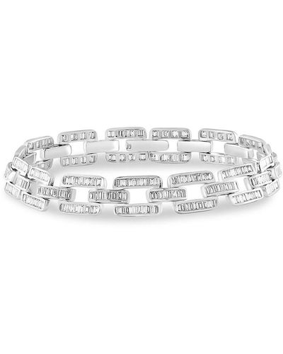 Effy 14k White Gold & 3.55 Tcw Diamond Link Chain Bangle Bracelet