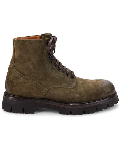 Jo Ghost Lug Sole Suede Combat Boots - Brown