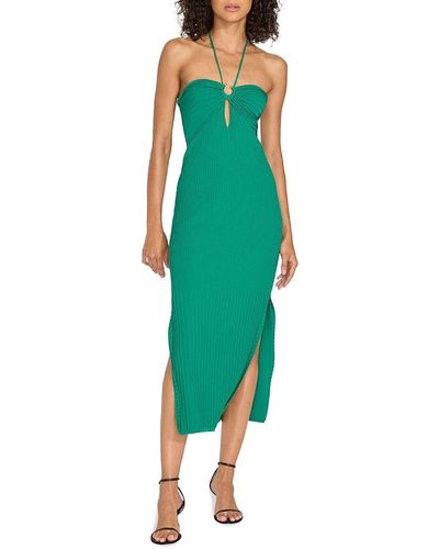 Solid & Striped Lisa Halterneck Bodycon Midi Dress - Green